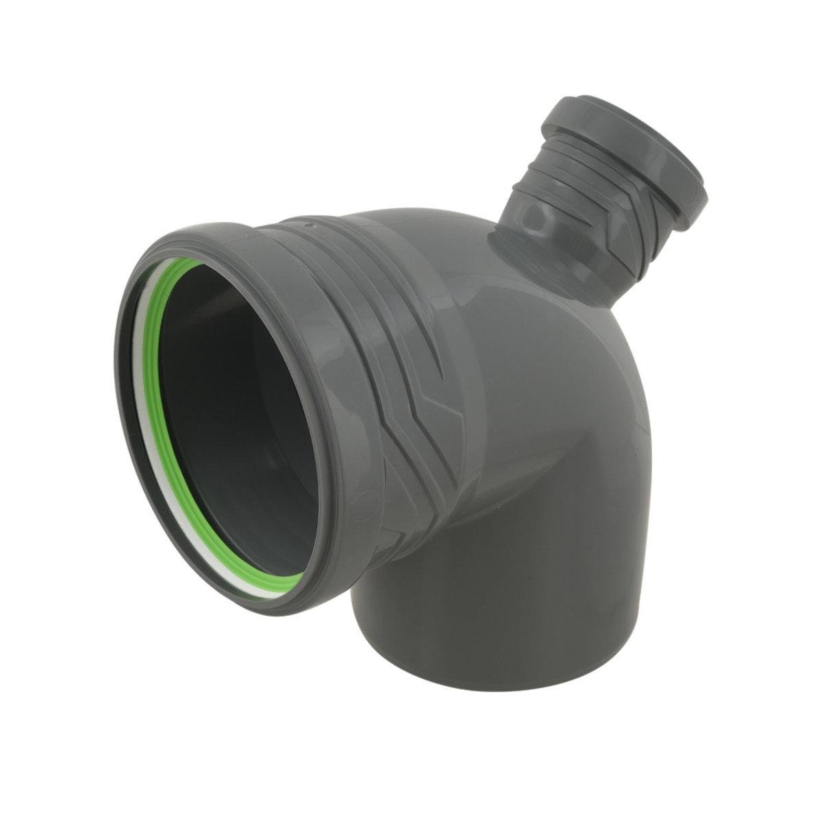 Колено канализационное ASG HTR 90° с отводом назад 110x50x45 мм (SW-92893)