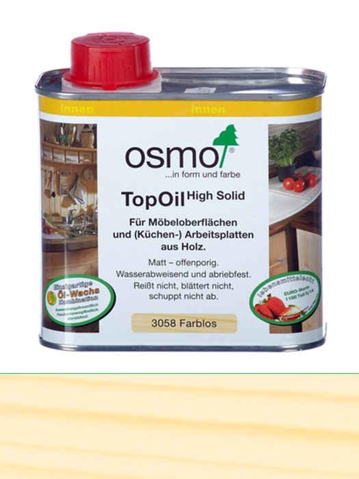 Масло с твердым воском для мебели и столешниц Osmo TopOil матовый 0,5 л (3058)