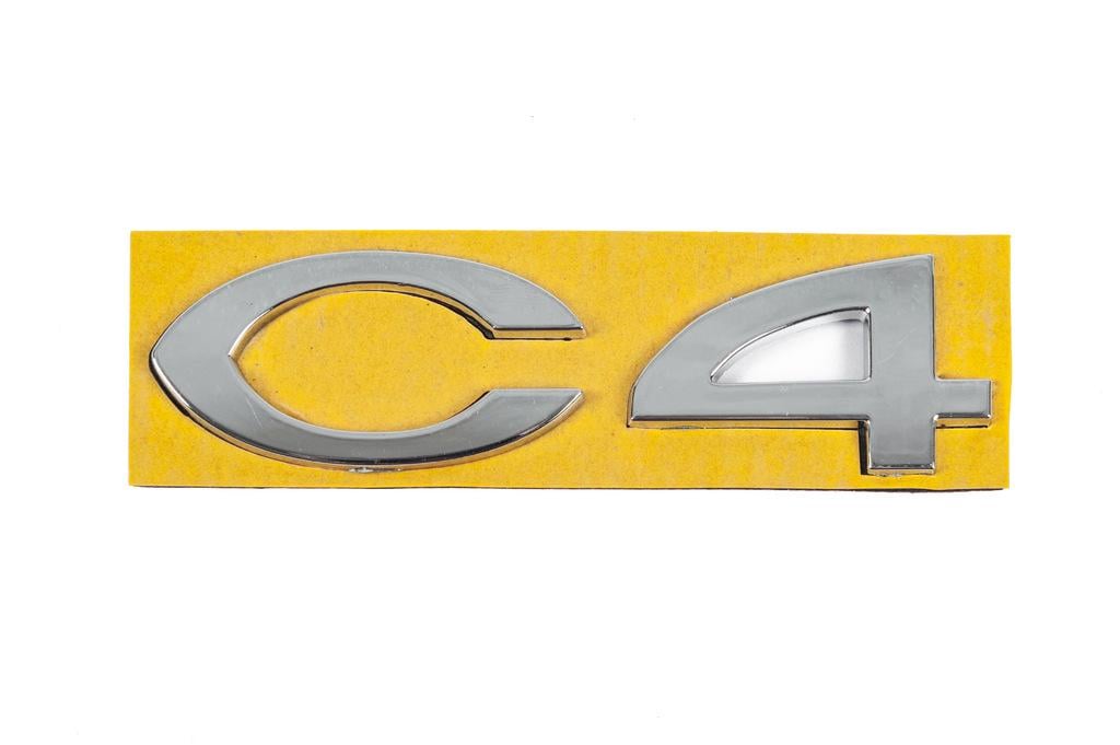 Надпись C4 8665.Y4 Davs Auto для Citroen C-4 2004-2010 гг. abs-пластик Хром