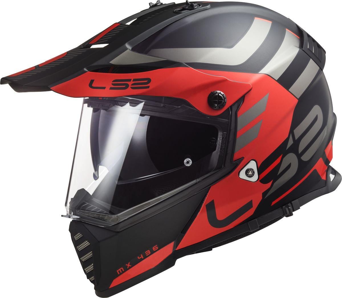 Мотошлем LS2 MX436 Pioneer Evo Adventurer L Matt Black/Red (21563)