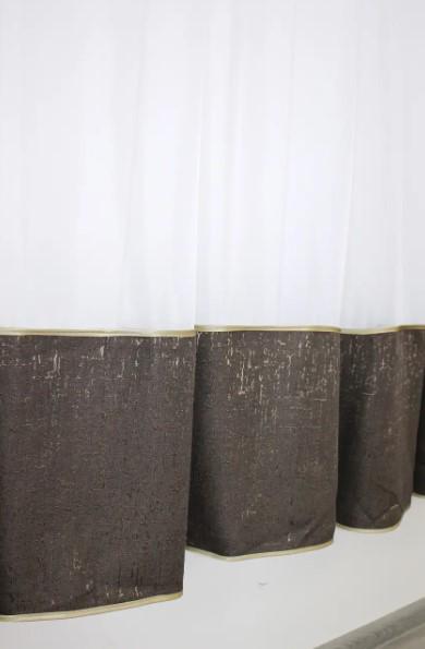 Занавеска кухонная шифон/лен 270х170 см Венге/Белый (047к) - фото 4 Занавеска кухонная шифон/лен 270х170 см Венге/Белый (047к) - фото 4