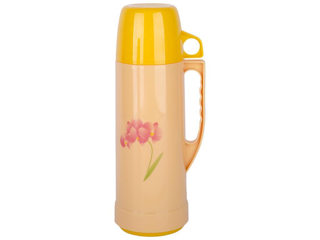 Термос пластиковый со стеклянной колбой Stenson 750 мл Желтый (MMS-MT-3882)