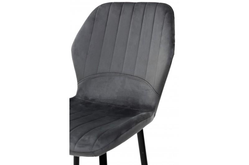 Кухонний стілець Мікс Меблі Leon велюр Сірий кварц/Чорний - фото 6