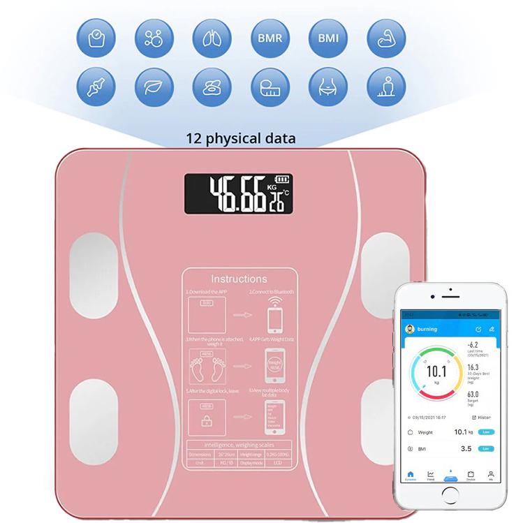 Ваги підлогові електронні SmartLife Body Fat Scale Рожевий (1008648-Pink) - фото 7