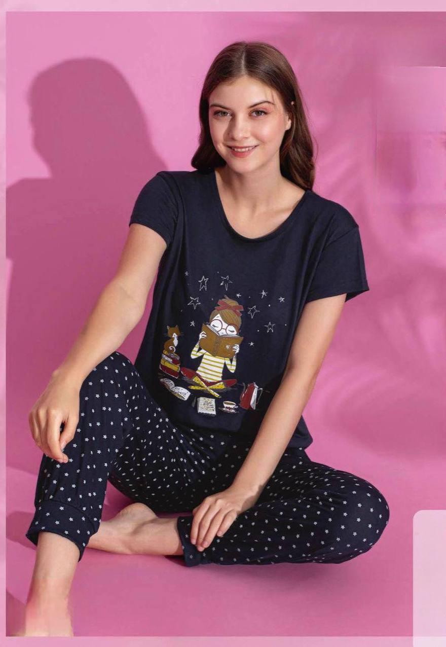 Пижама женская М Синий (700727) - фото 2