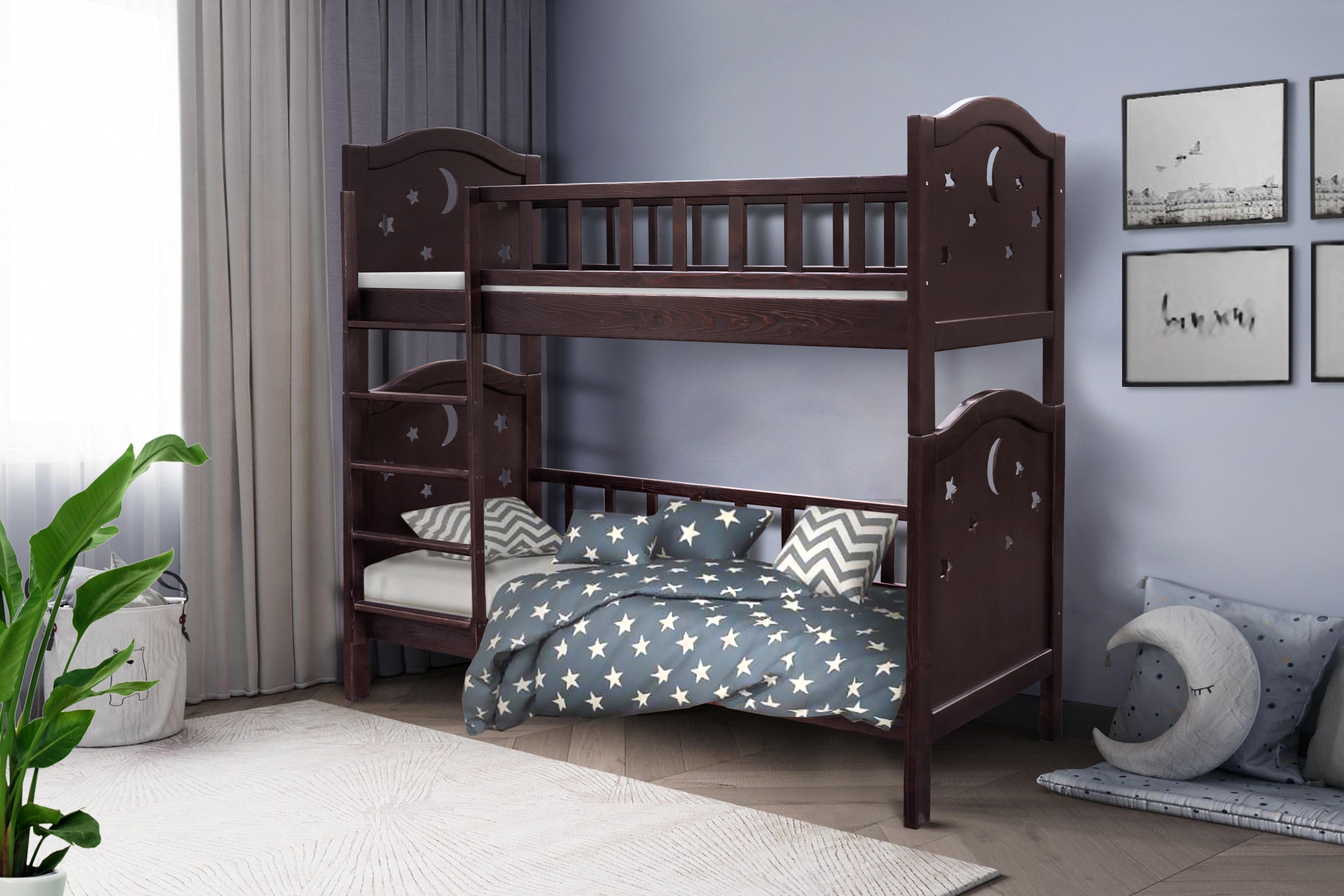 Детская кровать деревянная двухъярусная TOSCANA 80х190 см Орех