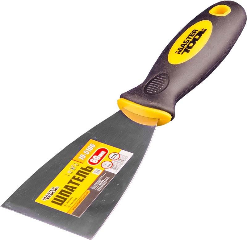 Шпатель MasterTool FLEX 60 мм з TPR ручкою (19-5106)