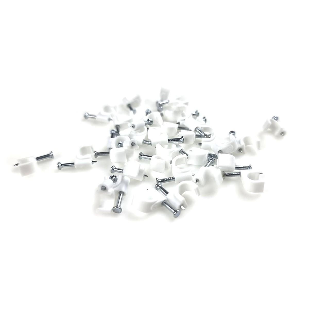 Скобы пластиковые для круглого кабеля 6 мм 50 шт. Белый (88161m) - фото 2