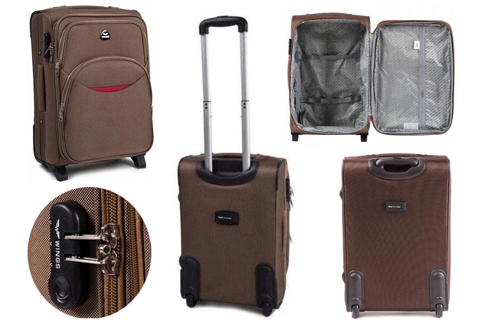 Валіза текстильна Wings 1708 S на 2 колесах Світло-коричневий (CETKNWI1708SM2SKO) - фото 4 Валіза текстильна Wings 1708 S на 2 колесах Світло-коричневий (CETKNWI1708SM2SKO) - фото 4