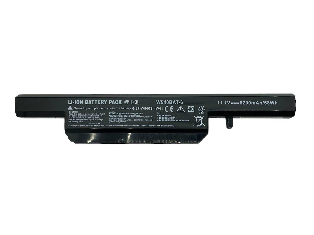 Аккумулятор для ноутбука Clevo W540 M72 11,1V 5200 mAh OEM Black