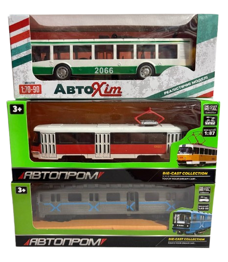 Вагон метро трамвай и троллейбус металлопластиковые инерционные (1775)