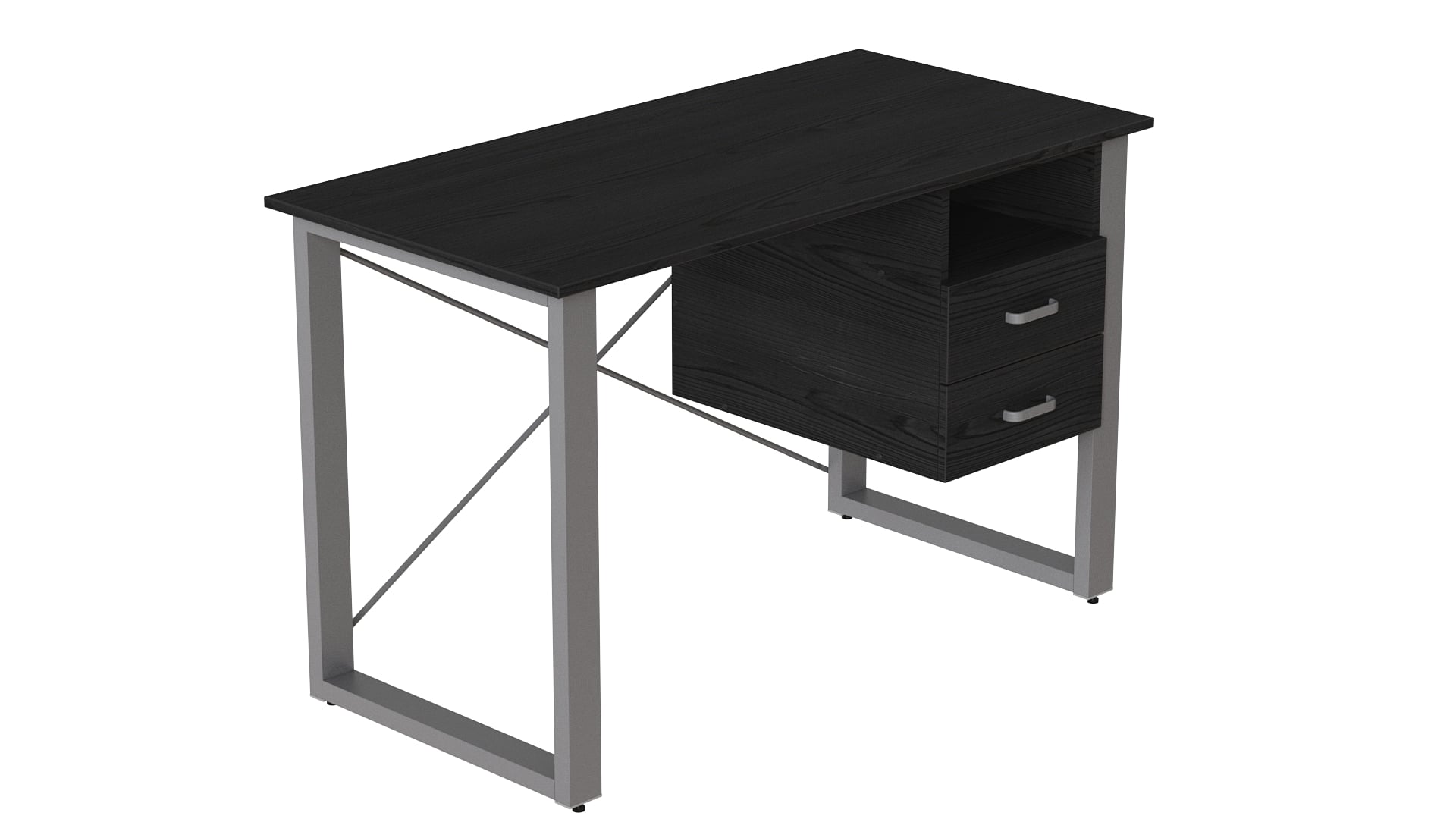 Стол письменный Ferrum-decor Оскар с ящиками 750x1400x700 мм Серый/Сосная Кембра (OSK0080)