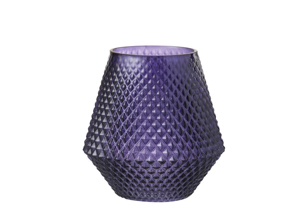 Ваза J-LINE стеклянная 20 см Фиолетовый