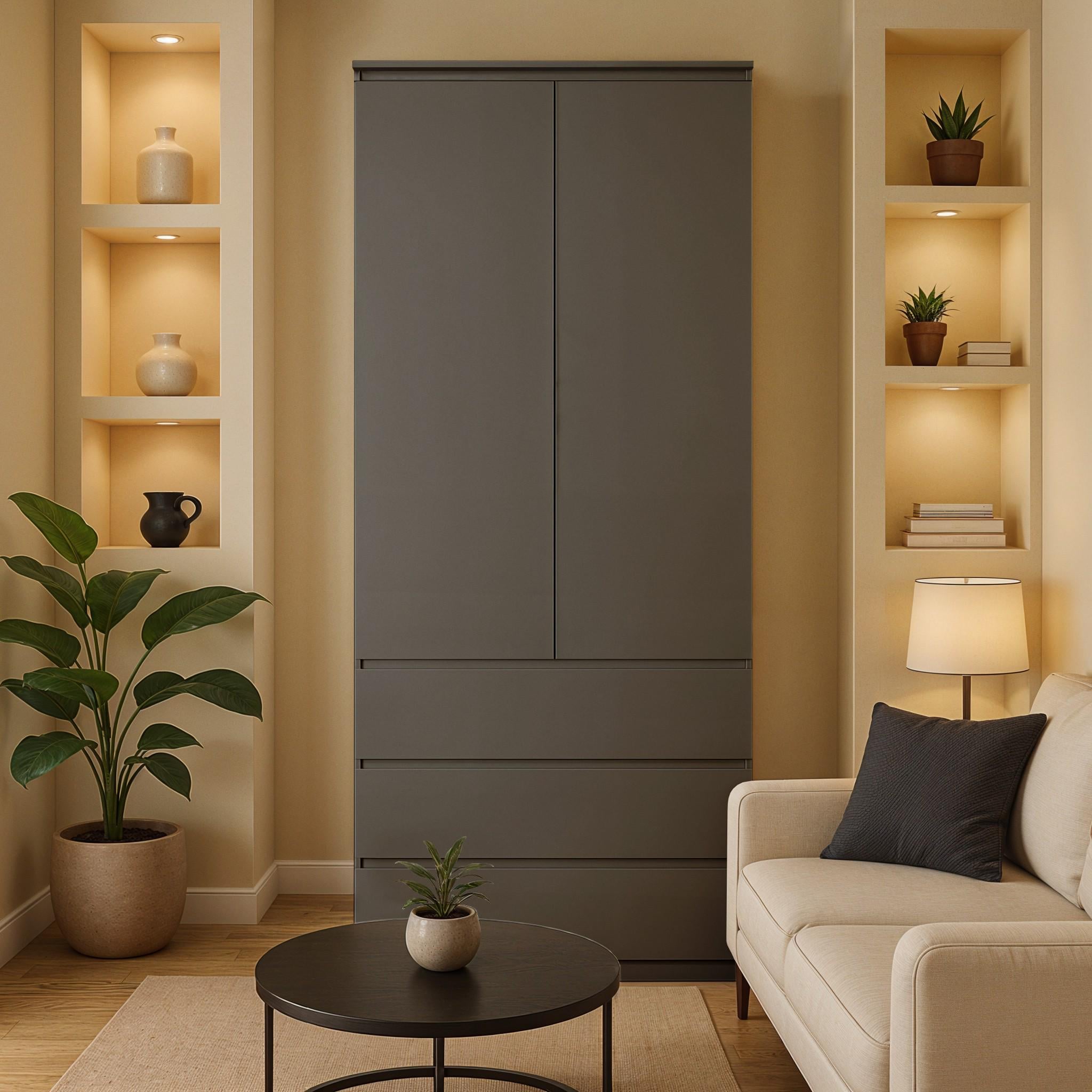 Шафа для одягу Monaco 900х500х2100 мм Антрацит