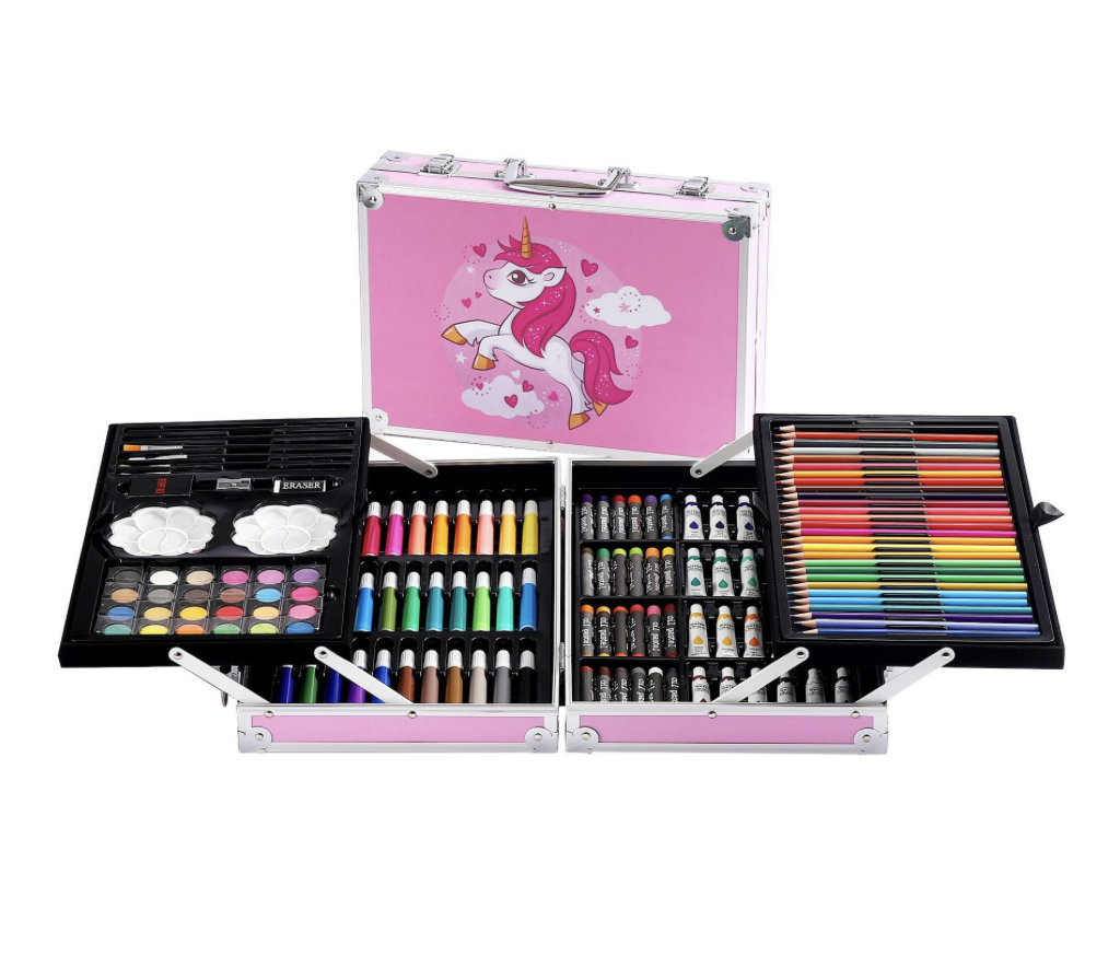 Детский набор для рисования Единорог 145 предметов в чемодане фломастеры карандаши краски мел Розовый (Е500149) Детский набор для рисования Единорог 145 предметов в чемодане фломастеры карандаши краски мел Розовый (Е500149)