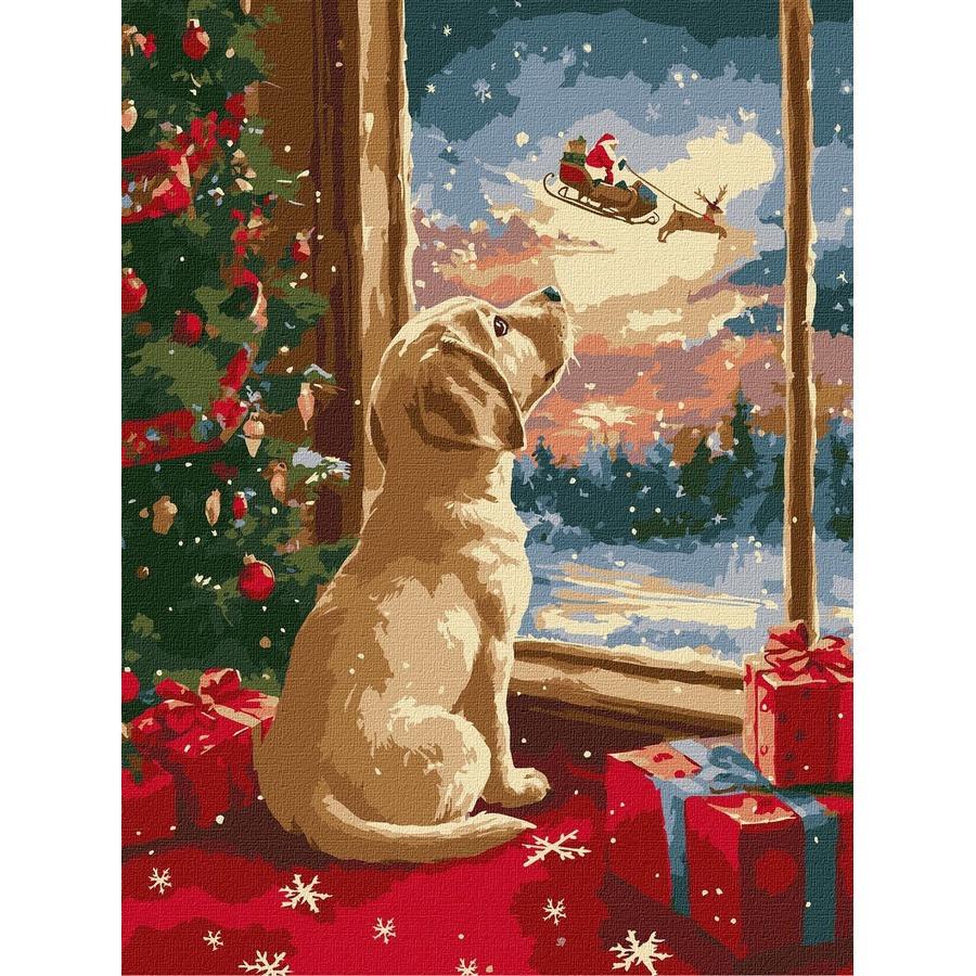 Картина по номерам Ideyka Мечтательный щенок 30x40 см (KHO5149)