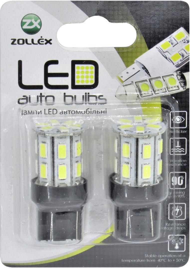 Лампочка без цоколя LED T20_W21W SMD Белый 20-диодный 12V W3x4.6d Zollex 2 шт. T0530