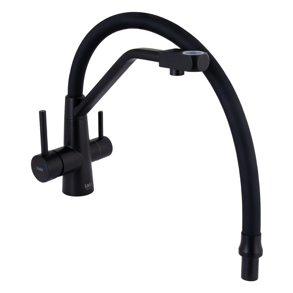 Змішувач для кухні Lidz Aria 020F3 з гнучким виливом і підключенням фільтру Чорний (LDARI020F3BLA39212) - фото 2 Змішувач для кухні Lidz Aria 020F3 з гнучким виливом і підключенням фільтру Чорний (LDARI020F3BLA39212) - фото 2