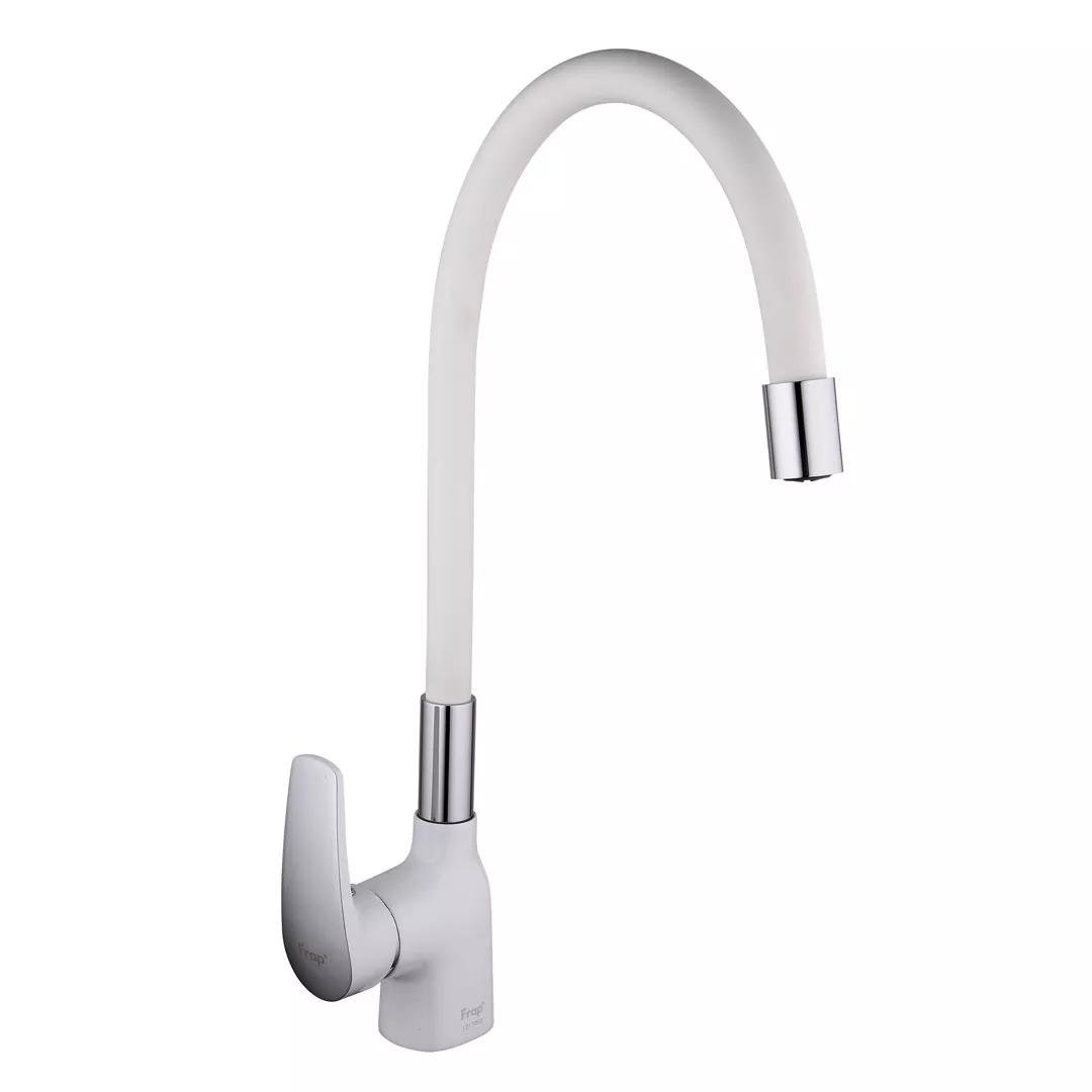 Змішувач для кухні Frap F4453-03 з гнучким виливом Білий/Хром (1034163) Змішувач для кухні Frap F4453-03 з гнучким виливом Білий/Хром (1034163)
