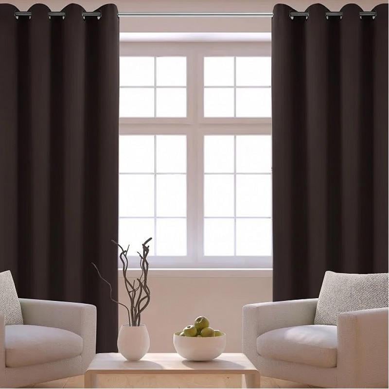 Штора на люверсах Heaven 140х250 Коричневый