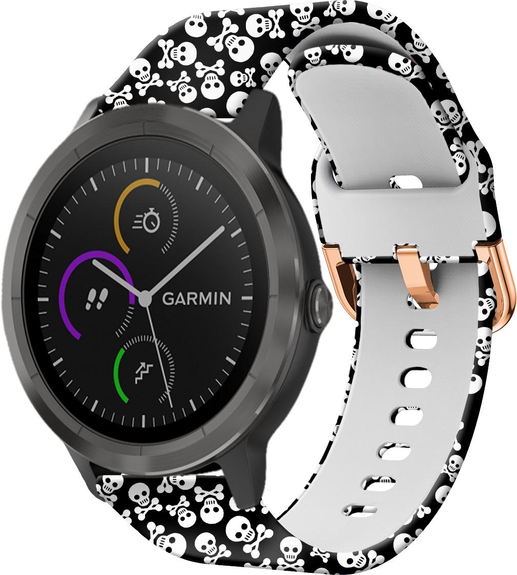 Ремешок Colorful для Garmin Vivoactive 3 Skull Black (28307)