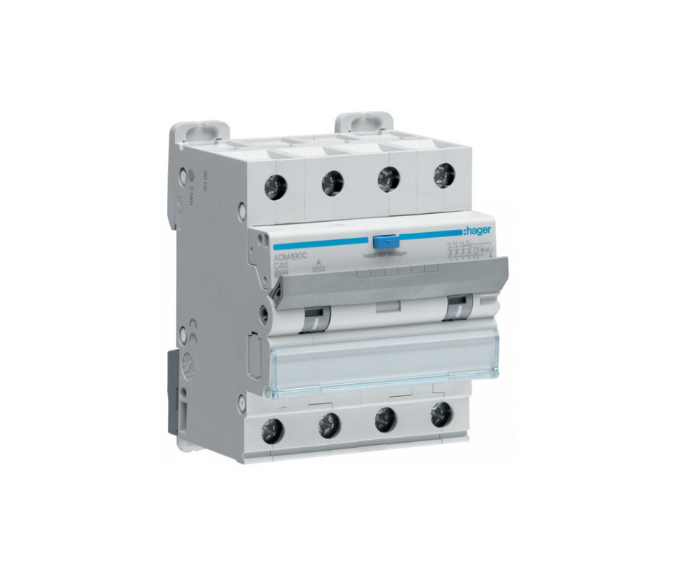 Диференціальний автоматичний вимикач Hager 4-п. 40A C 30mA 6kA (ADM490C)