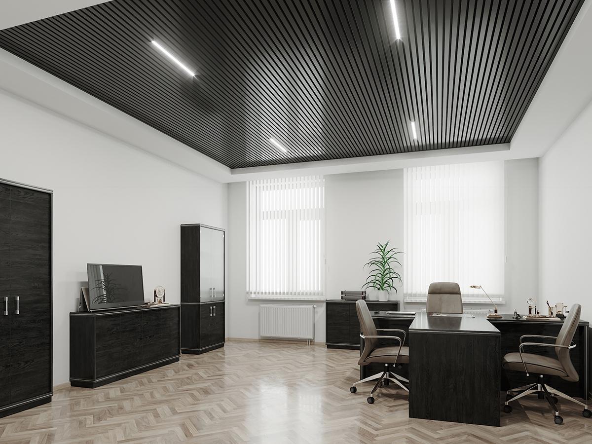 Потолок реечный кубообразный 35х45 модуль 50 мм 9005 Черный