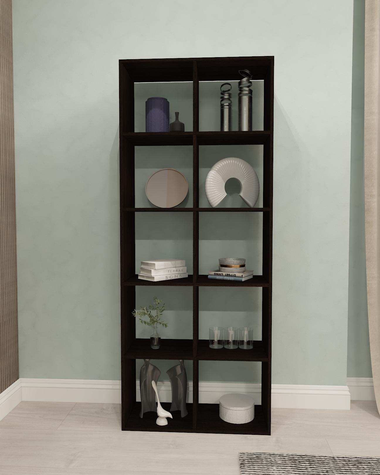 Стелаж для книг та декору на 10 комірок L-10 720х290х1776 мм Венге Магія - фото 1