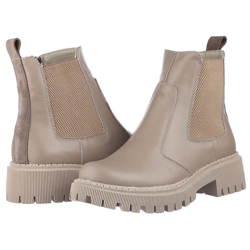 Ботинки женские Nika Veroni 714 кожа р. 41 Бежевый (03188)