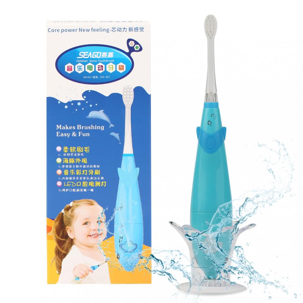 Дитяча зубна щітка Seago SG-921 електрична звукова Blue (K1010050204) - фото 4 Дитяча зубна щітка Seago SG-921 електрична звукова Blue (K1010050204) - фото 4