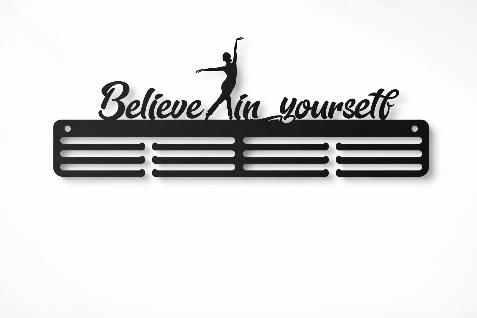 Медальница-вешалка стальная E-Trophy Believe in yourself Черный