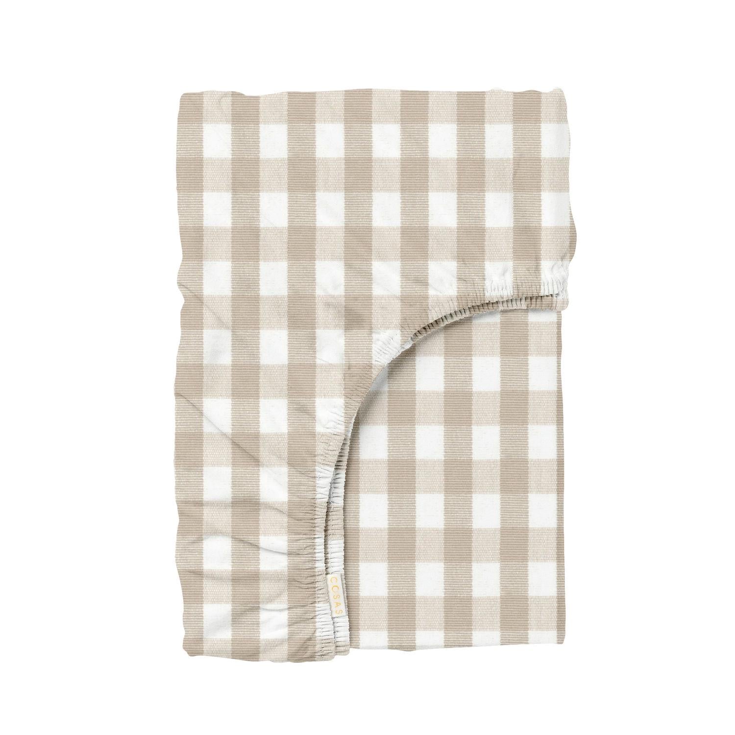Простирадло на резинці Cosas BEIGE CHECK ранфорс 180х200х30 см (4822052424506)