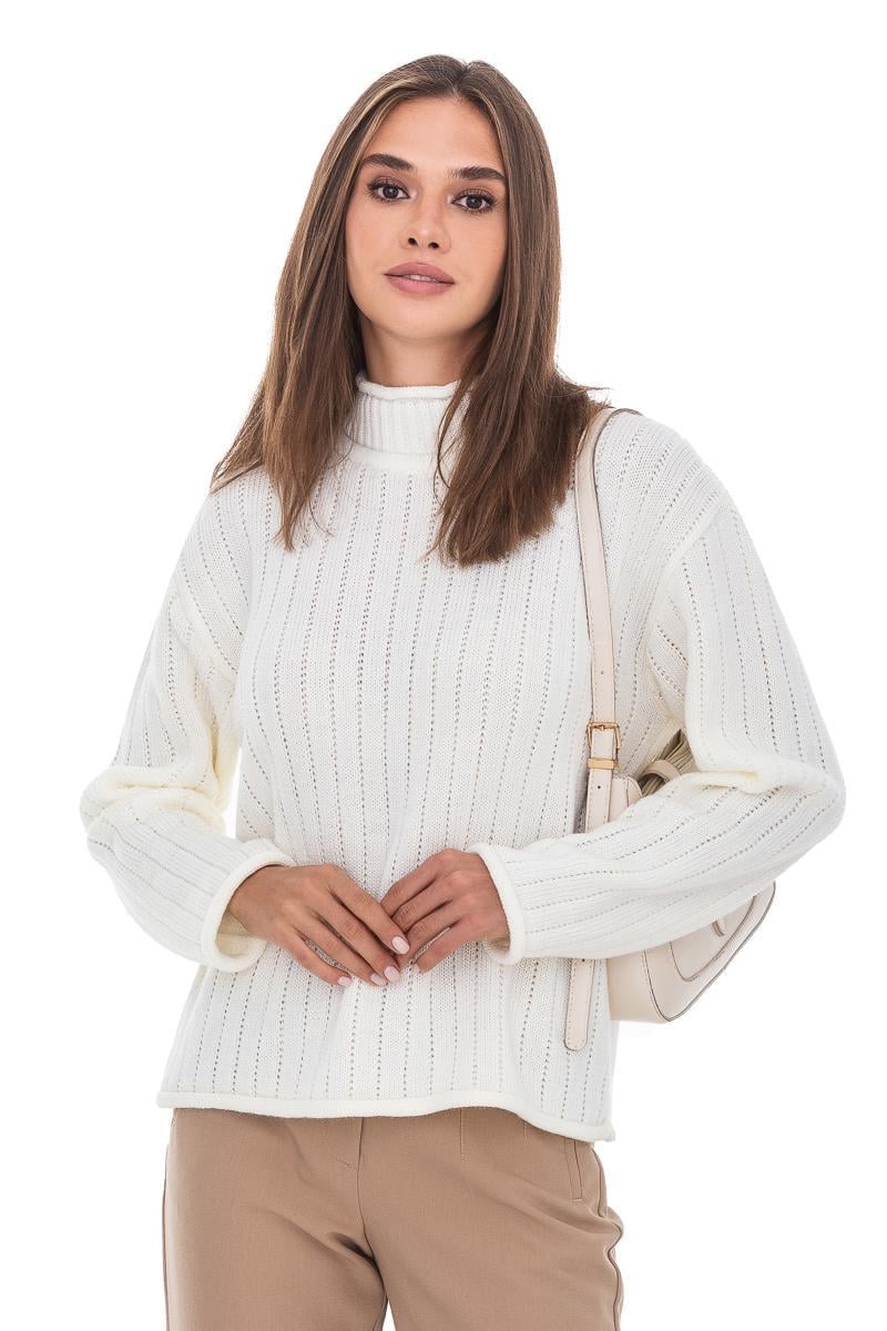 Джемпер с воротником-стойкой  SVTR р. 50-52 Молочный (557)