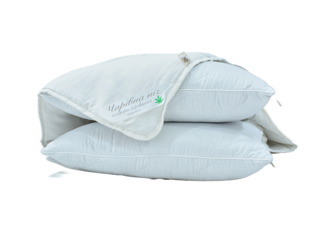 Набор конопляный Чарівна ніч одеяло летнее 170x210 см и 2 подушки 50х70 см Белый