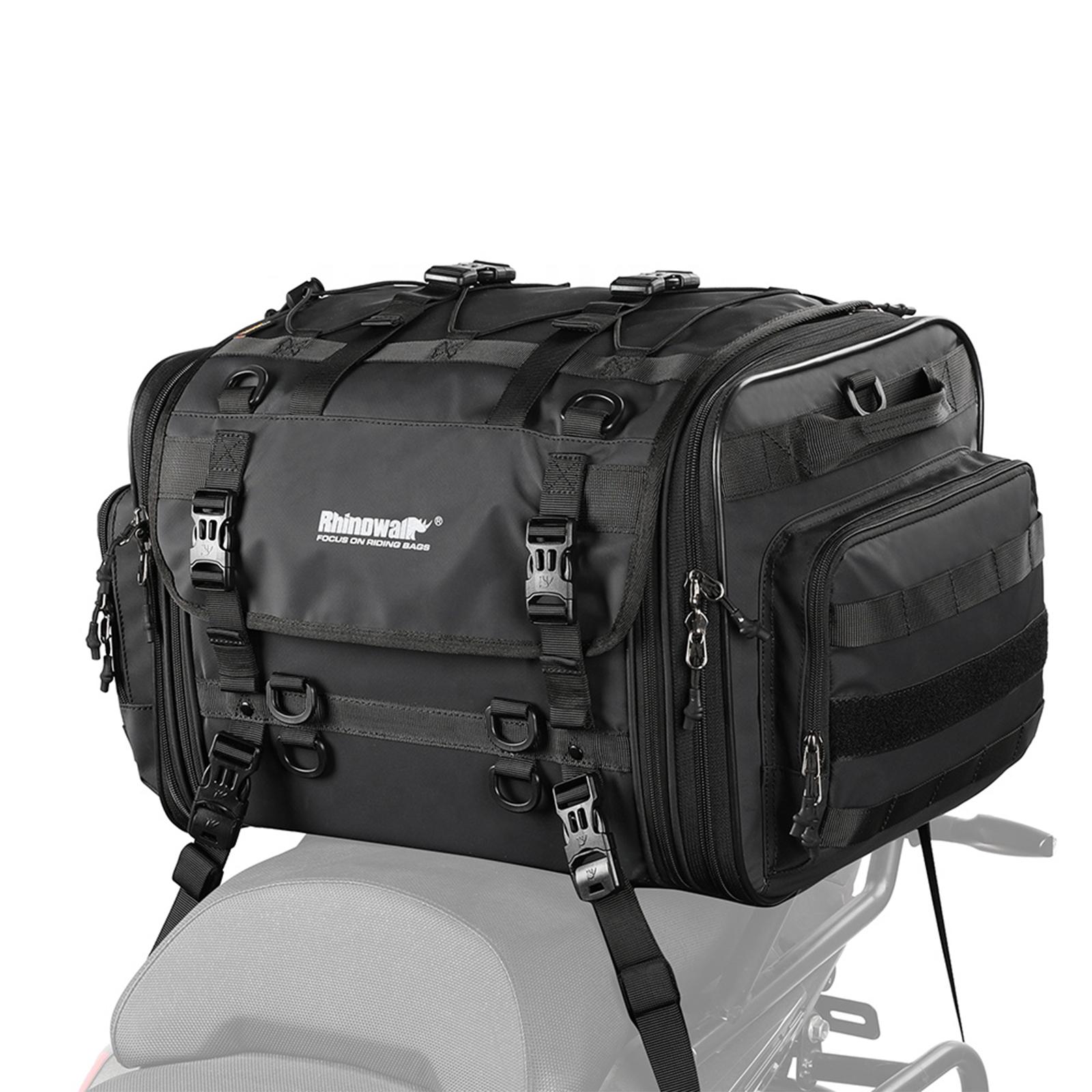 Мотоциклетная сумка Rhinowalk MT4060 расширяемый кофр на багажник MOLLE 40-60 л Черный (RWK-MT4060-7415)