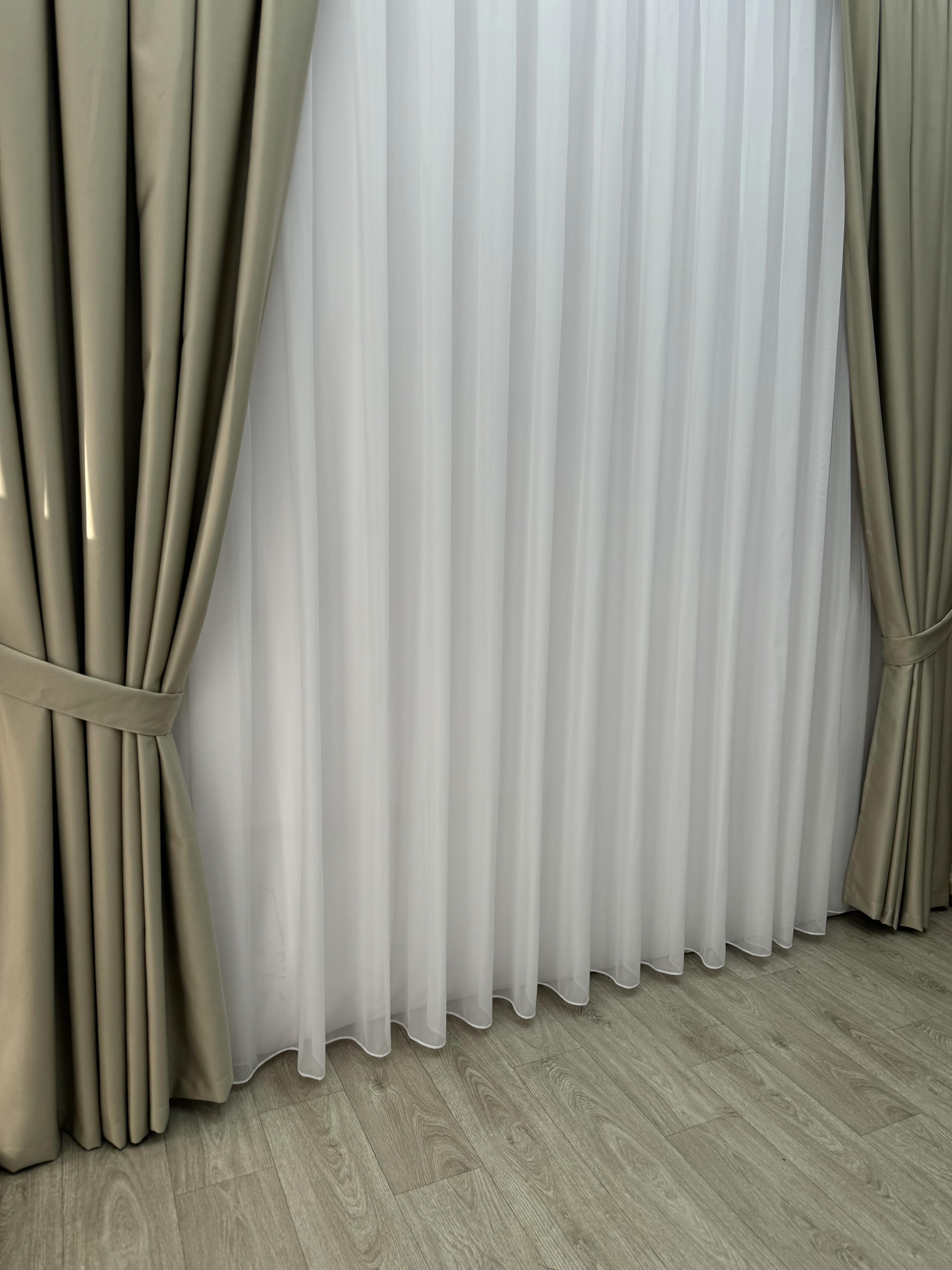 Штора блекаут на тесьме 6 см 300х260 см Серо-бежевый (11909277) - фото 7