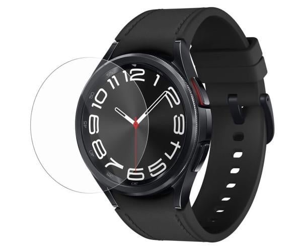 Защитное стекло HD Clear для смарт-часов Samsung Galaxy Watch6 Classic 47 мм с рамкой для поклейки