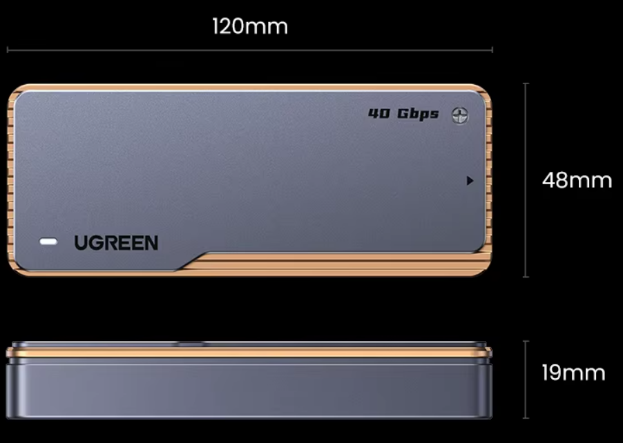 Кишеня зовнішня UGREEN CM642 40Gbps M.2 NVMe SSD to USB4 SSD Case - фото 5