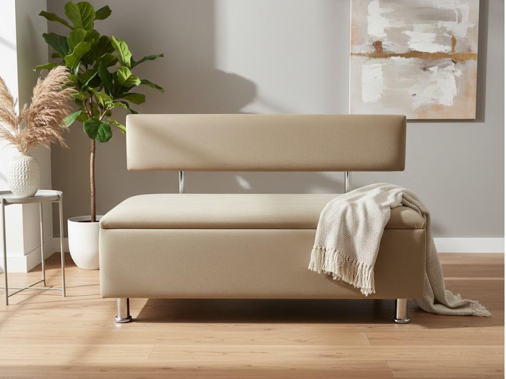 Диван в зону ожидания Сompakt велюр 120 см Бежевый (В120б)