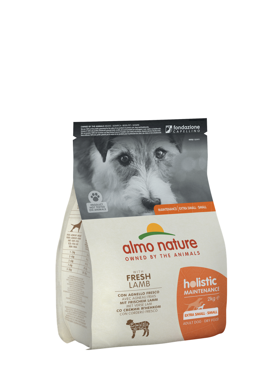 Корм сухий для собак маленьких порід Almo Nature Holistic Dog XS-S з ягням 2 кг (711/8001154121889)