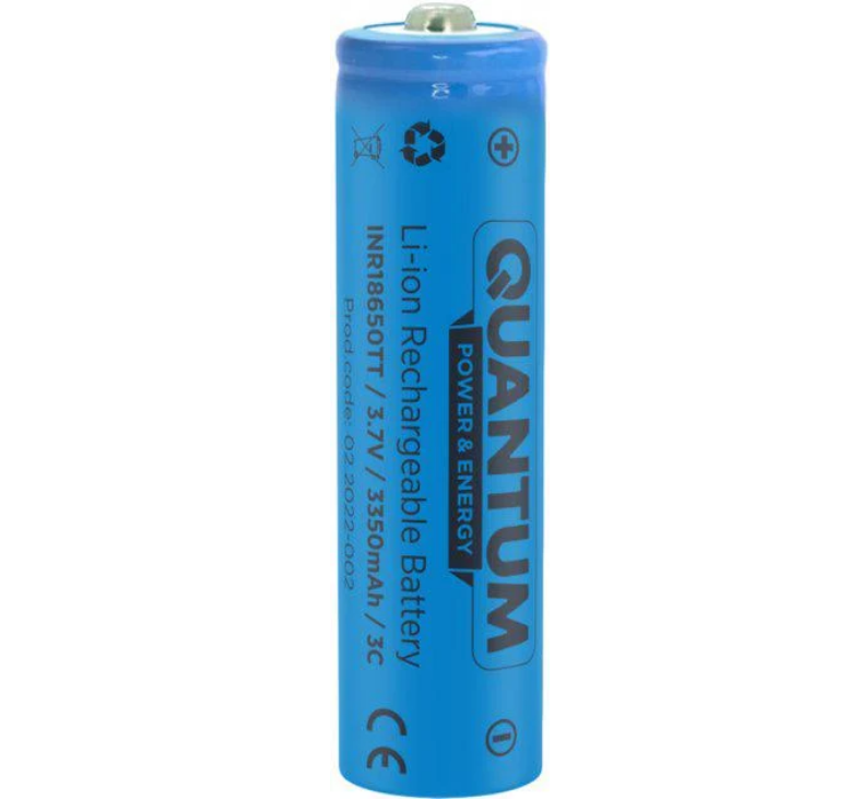 Акумулятор Quantum Li-ion INR18650 3350 mAh 3С з клемним виступом 1 шт. (18247544)