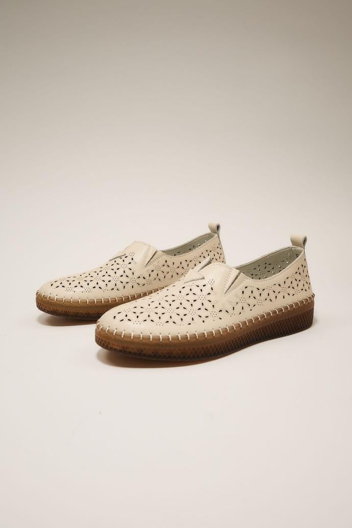 Мокасины женские ALLSY кожаные р. 39 Бежевый (195196) - фото 3