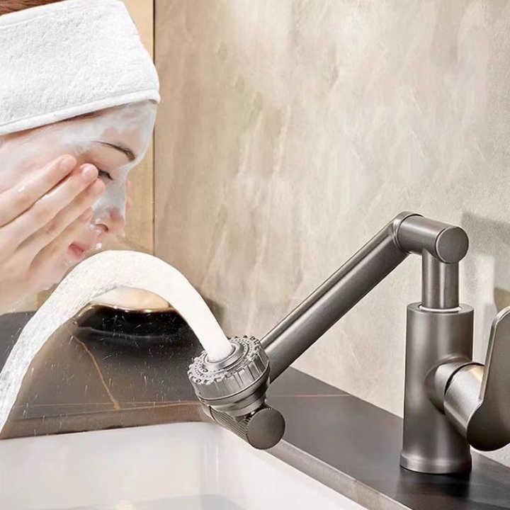 Змішувач для раковини поворотний складаний Water Tap Графітовий - фото 9