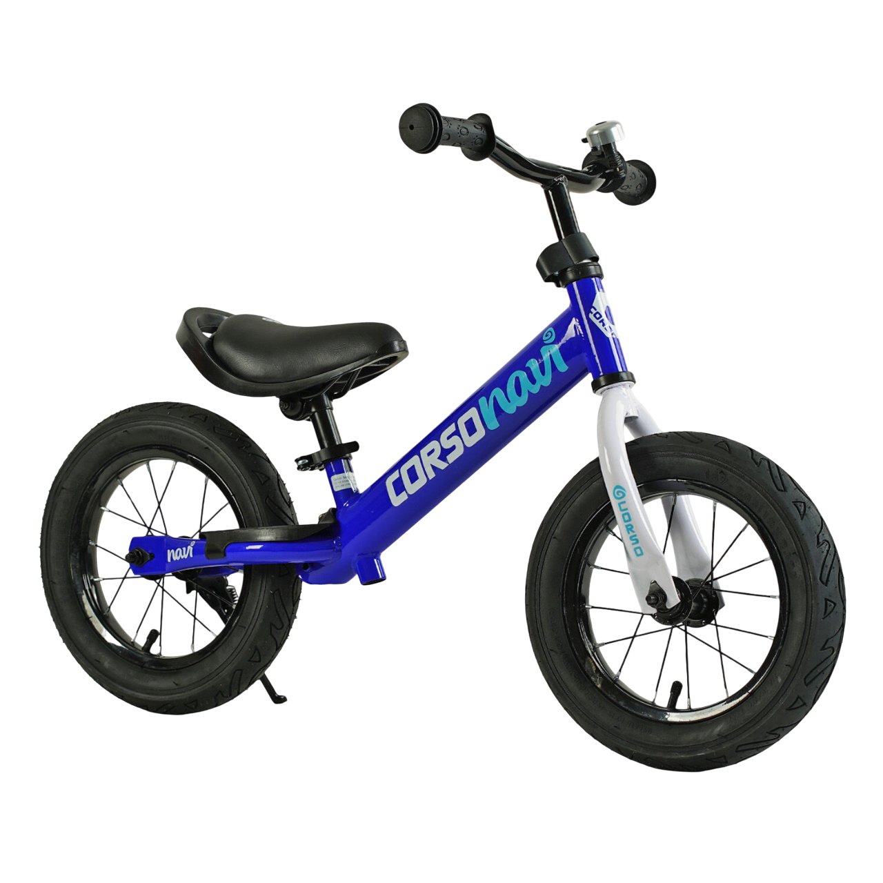 Біговел Corso Navi 12" сталева рама/надувні колеса/підставка для ніг/дзвінок Blue (147327)