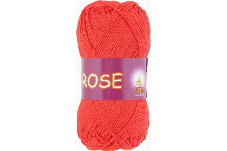 Пряжа Vita Cotton Rose 4252 огненный (3362)
