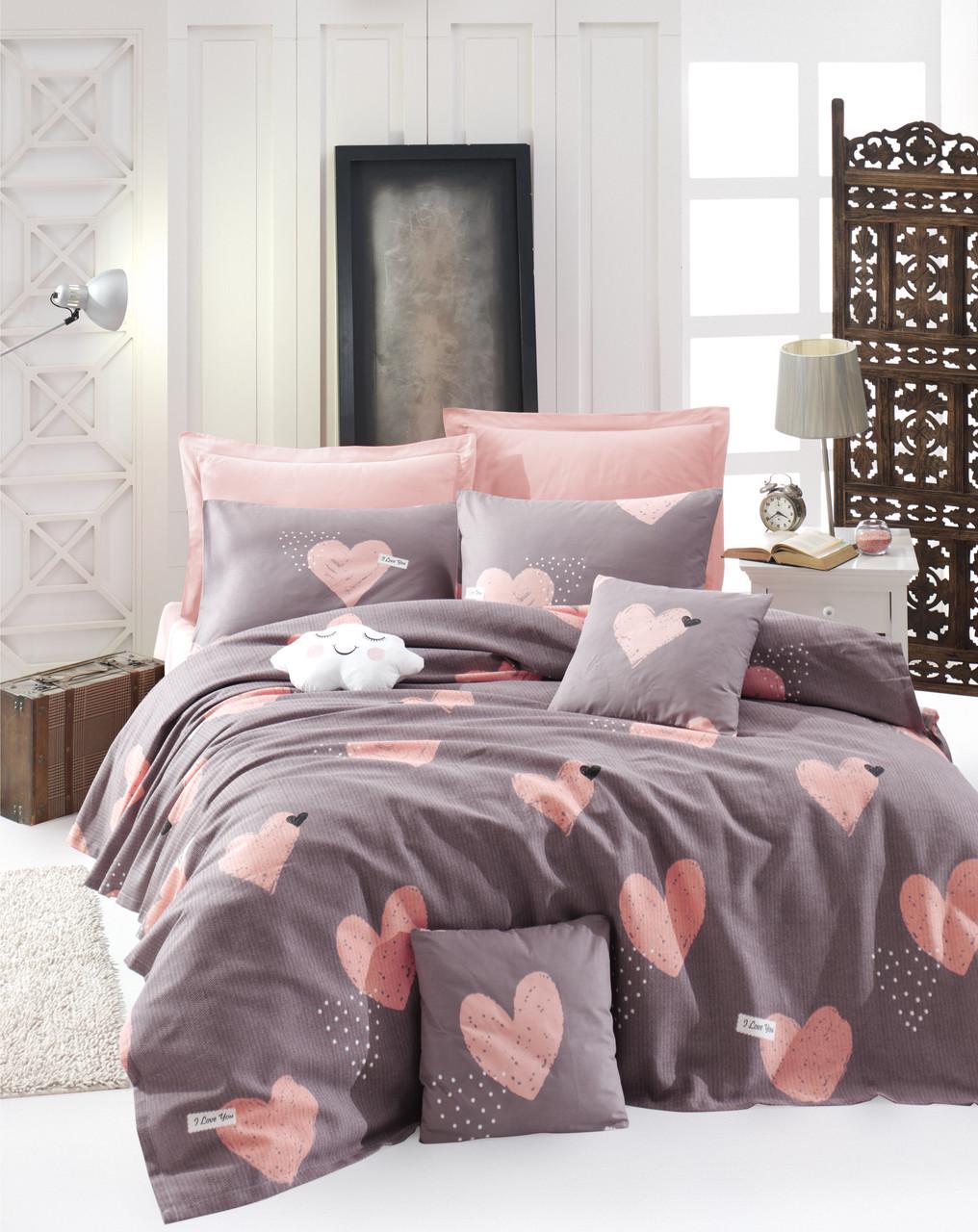 Покрывало пике Lotus Home Perfect Hearts 160х235 (svt-2000022271394)