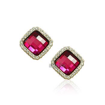 Сережки з кристалами Сваровські Italina 85169 Червоний