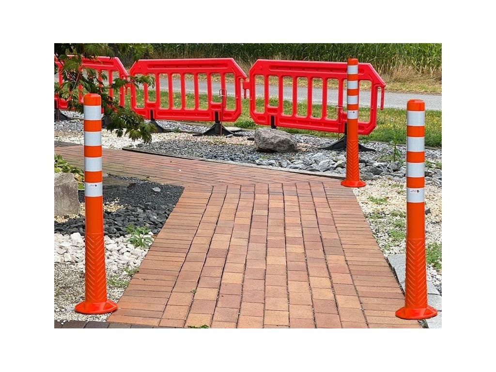Стовпчик дорожній гнучкий сигнальний з відбивачами ПВХ з анкерним кріпленням 75 см Червоний - фото 5