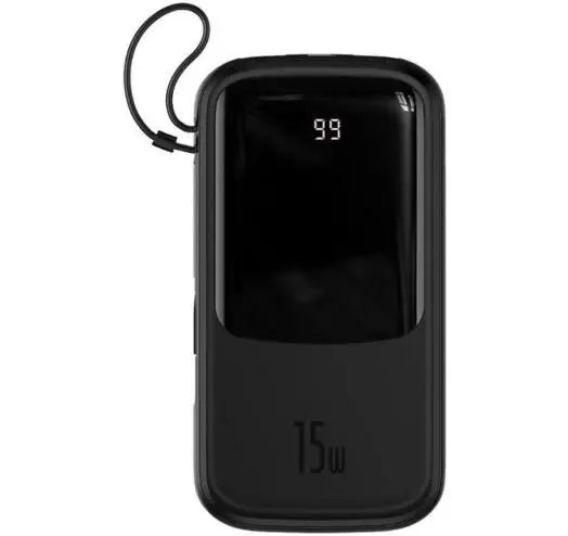 Батарея портативна BASEUS Qpow Digital Display IP Cable PPQD-F01 20000 mAh 15W Black