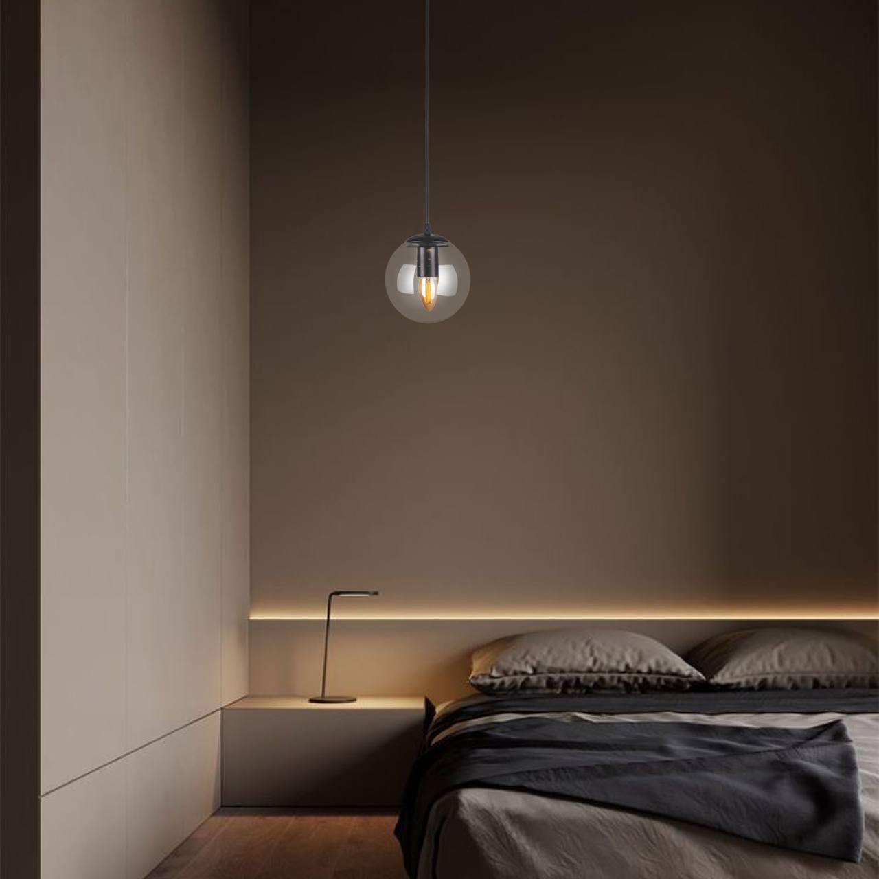 Подвес со стеклянным шаром Чeрный/Прозрачный (56-PR150F-1 BK+CL) - фото 2 Подвес со стеклянным шаром Чeрный/Прозрачный (56-PR150F-1 BK+CL) - фото 2